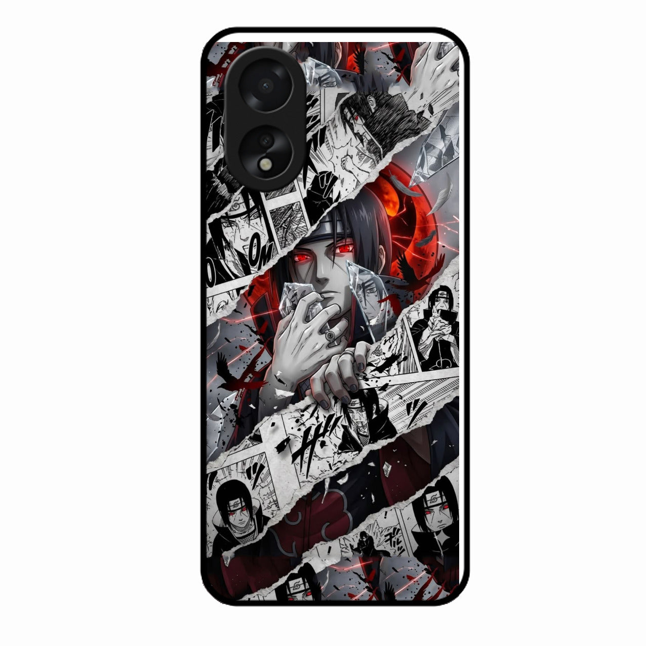 Itachi Uchiha Manga Collage Glass Phone Case for Oppo A38