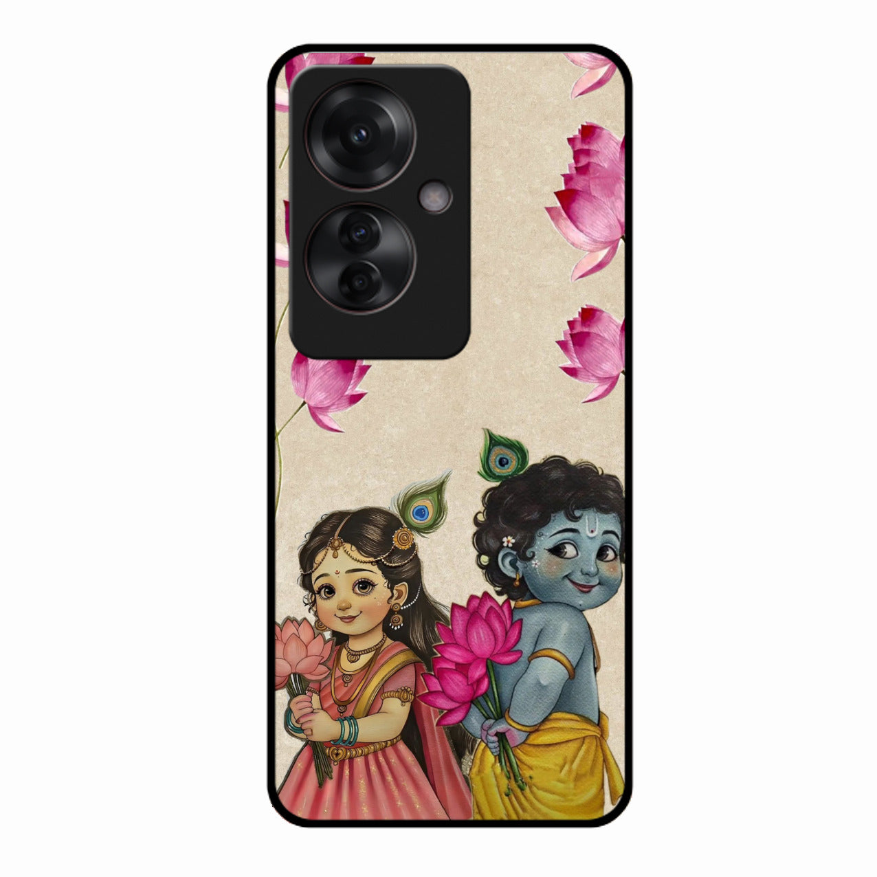 Krishna Eternal Lotus Glass Case for Oppo F25 Pro 5G