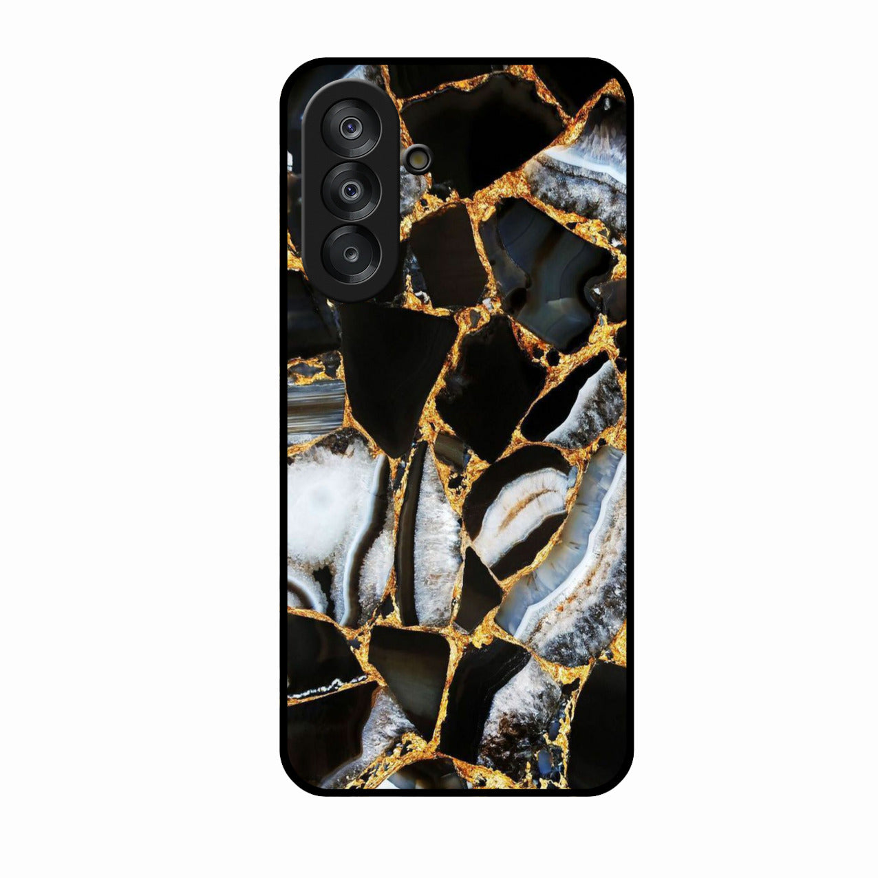 Black Gold Marble Glass Phone Case for Samsung Galaxy A26 5G