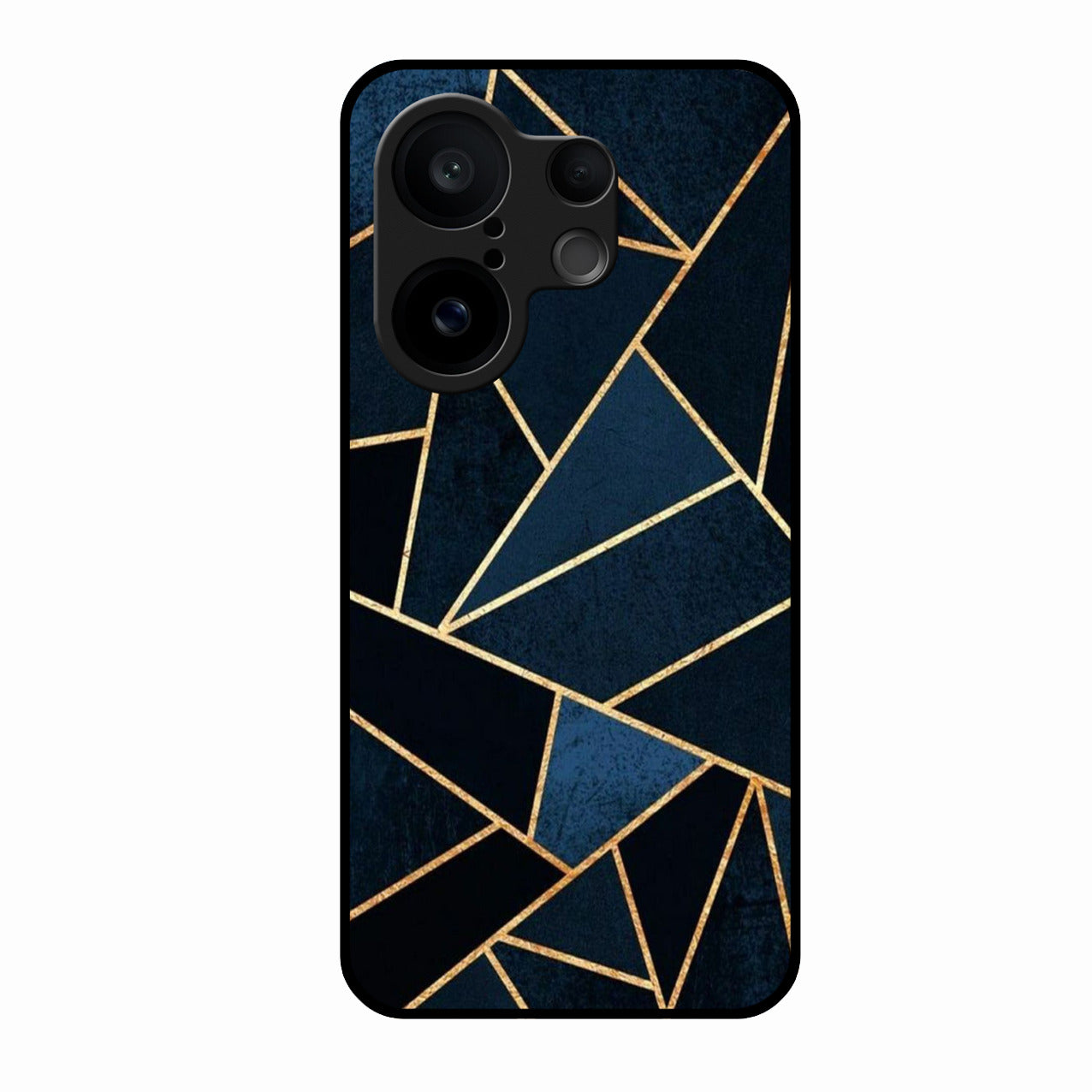 Midnight Gold Geometric Premium Glass Phone Case for Vivo X200 Fe 5G