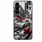 Japanese Wave Drift Racing Premium Glass Phone Case for Samsung Galaxy S24 Fe 5G