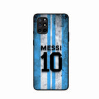 Blue Stripes Number 10 Football Glass Phone Case for Oneplus 8T