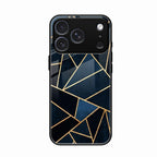 Midnight Gold Geometric Premium Glass Phone Case for iPhone 17 Pro