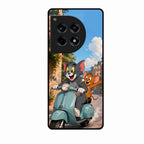 Cartoon Scooter Adventure Premium Glass Phone Case for Oneplus 12R 5G