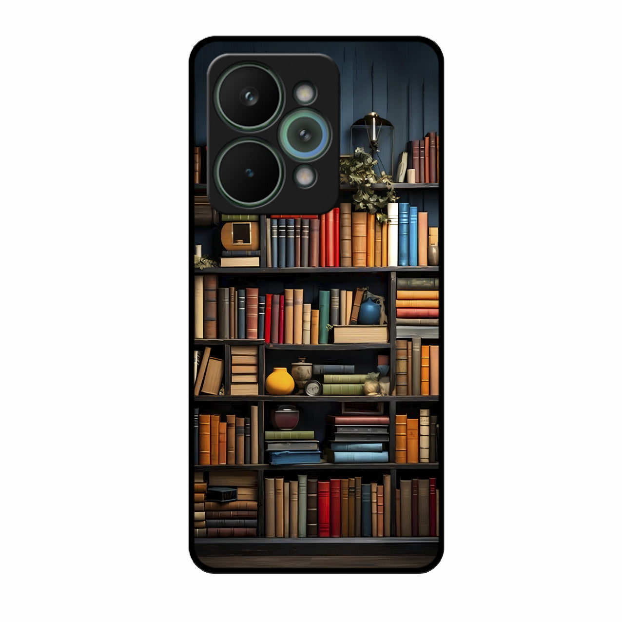 Colorful Bookshelf Art Glass Case Cover for Realme 15 Pro 5G