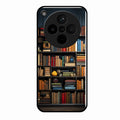 Colorful Bookshelf Art Glass Case Cover for Oppo Find X8 5G