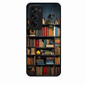 Colorful Bookshelf Art Glass Case Cover for Oppo Reno 12 Pro 5G