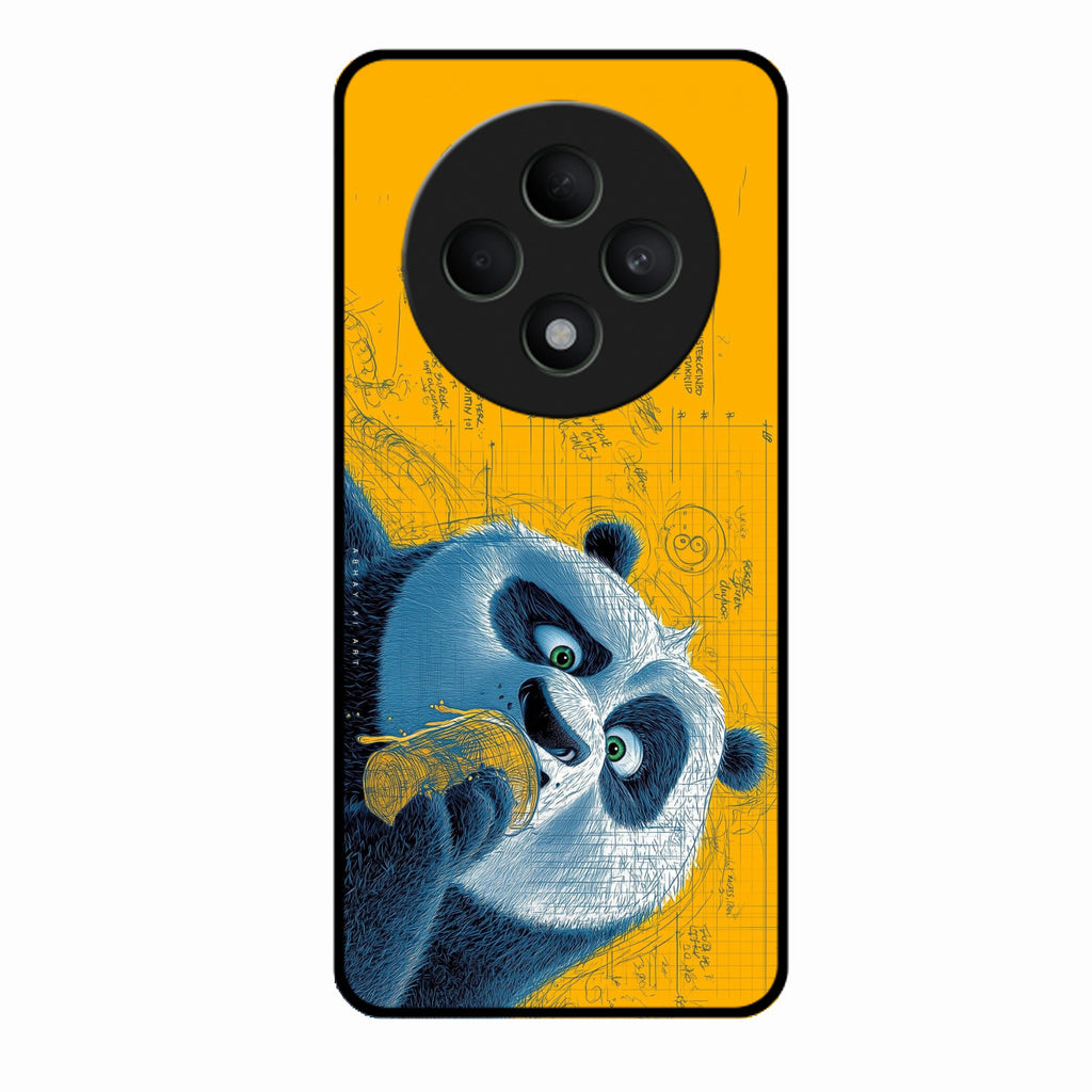 Cute Panda Sketch Premium Glass Phone Case for Oppo F27 5G