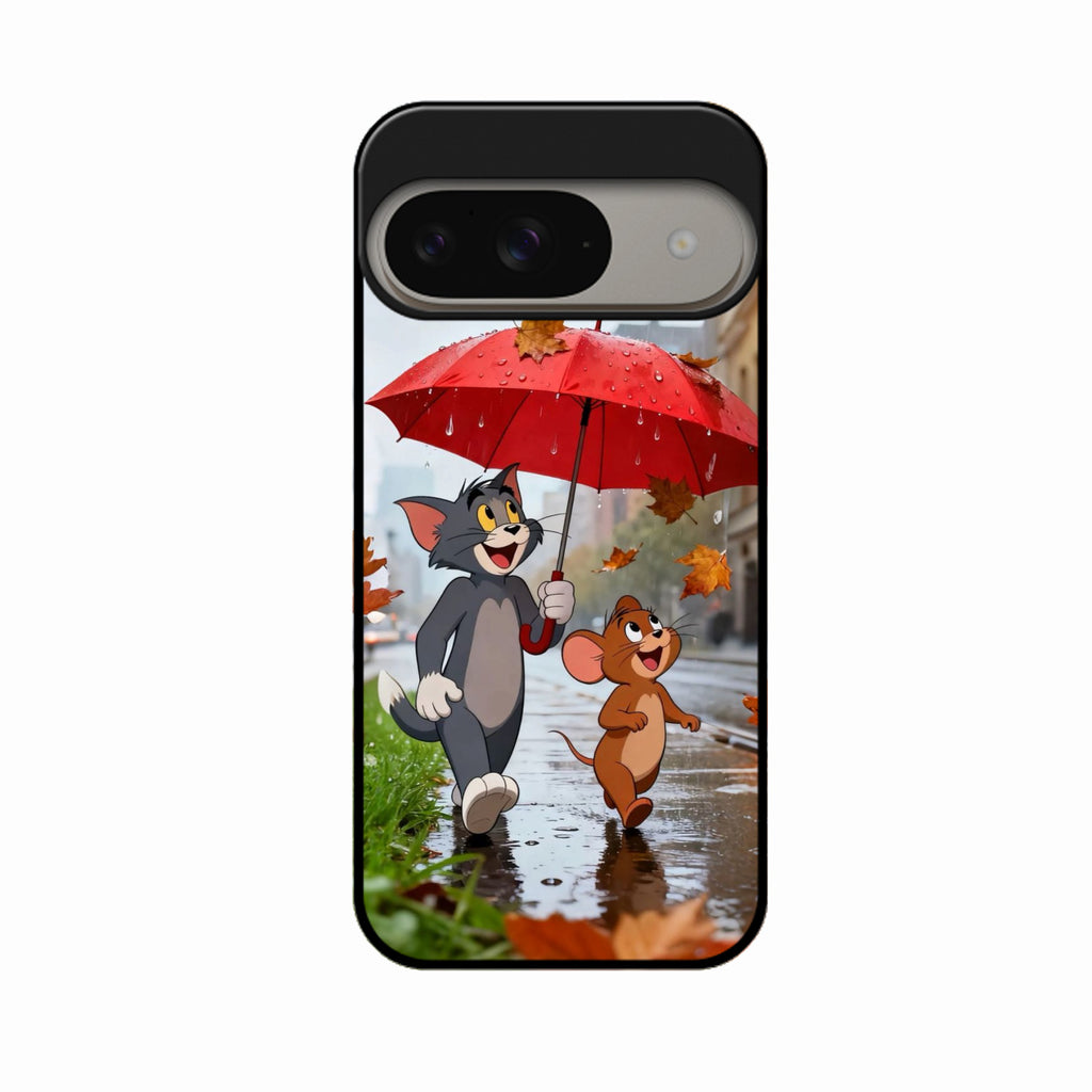 Rainy Day Cartoon Glass Phone Case for Google Pixel 9 5G