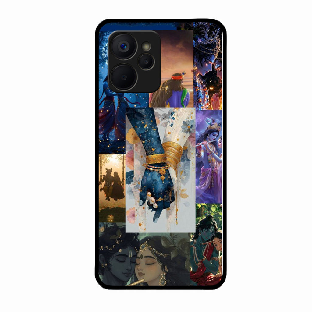 Eternal Radha Krishna Love Glass Phone Case for iPhone 13