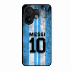 Blue Stripes Number 10 Football Glass Phone Case for Vivo V60e 5G