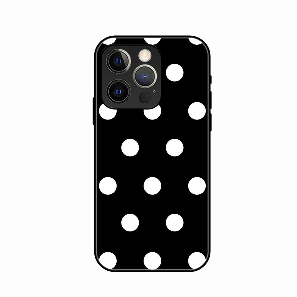 Classic Polka Dot Glass Phone Case for iPhone 14 Pro Max
