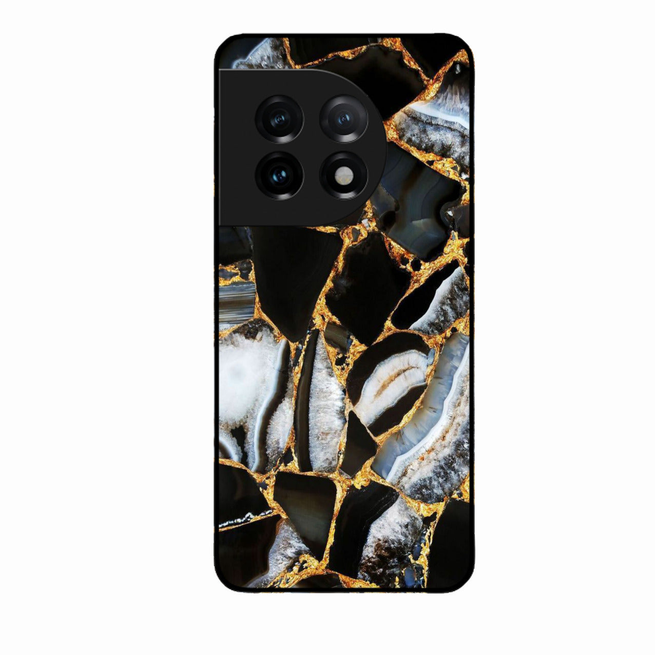 Black Gold Marble Glass Phone Case for Oneplus 11R 5G