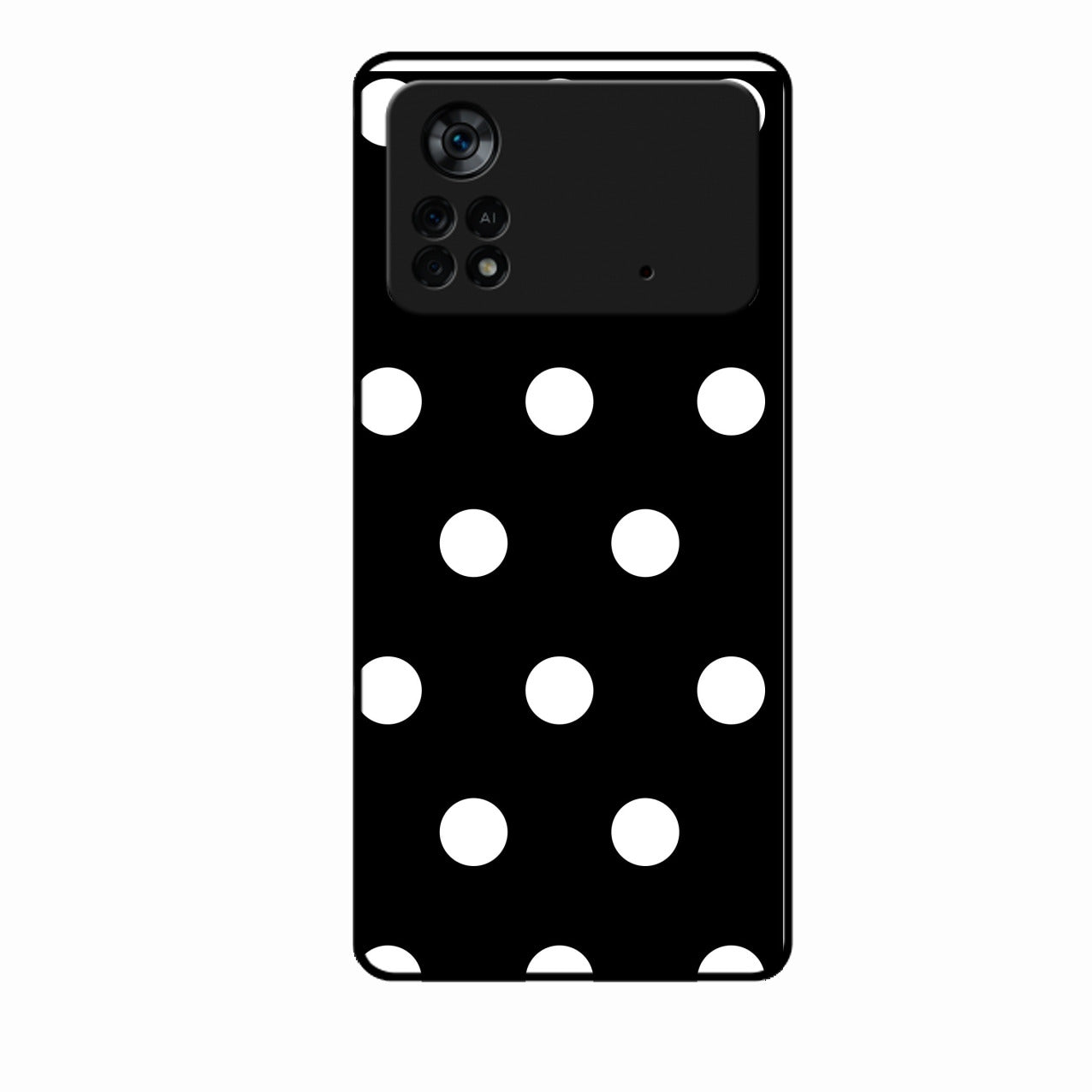 Classic Polka Dot Glass Phone Case for Poco X4 Pro 5G