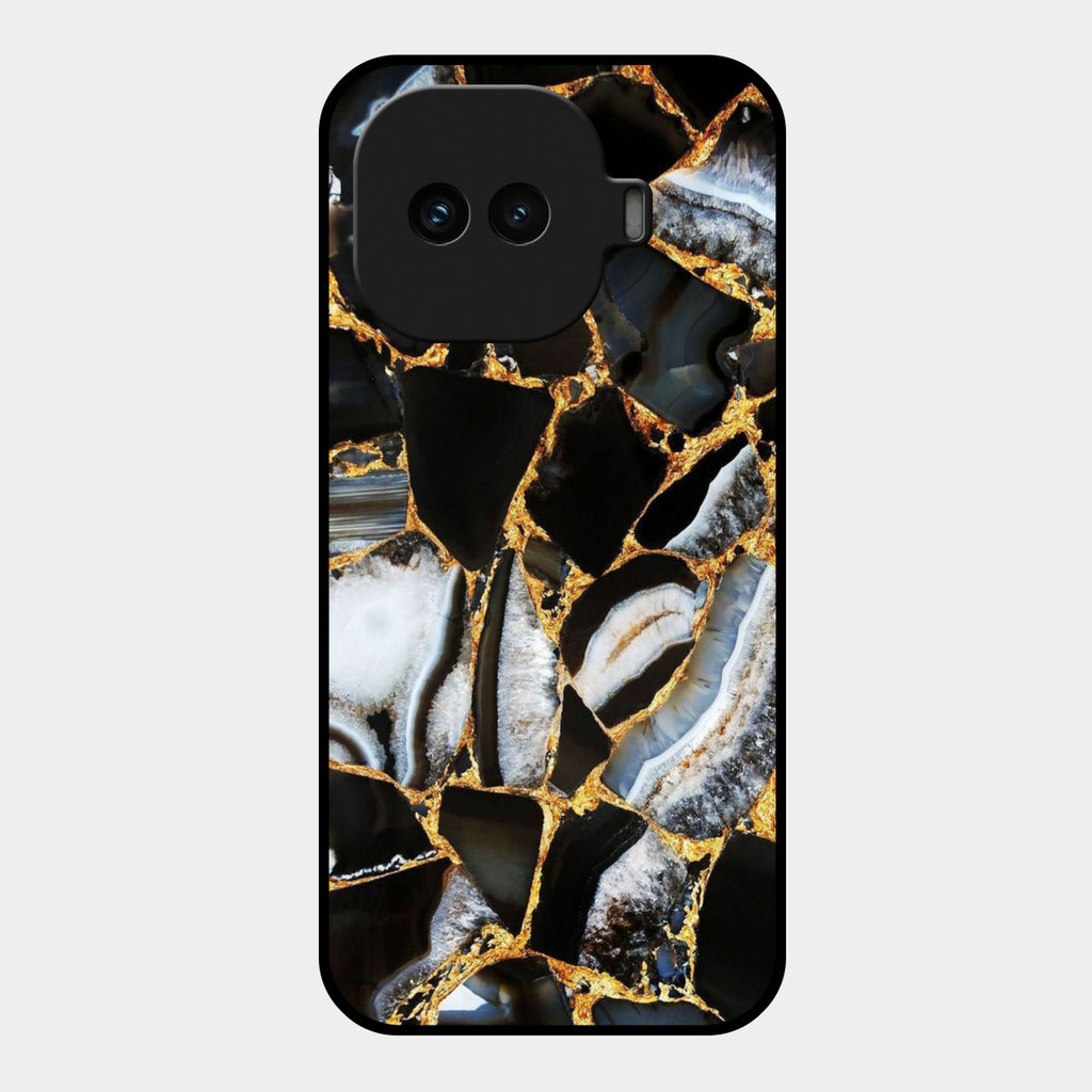 Black Gold Marble Glass Phone Case for iQOO 15R 5G