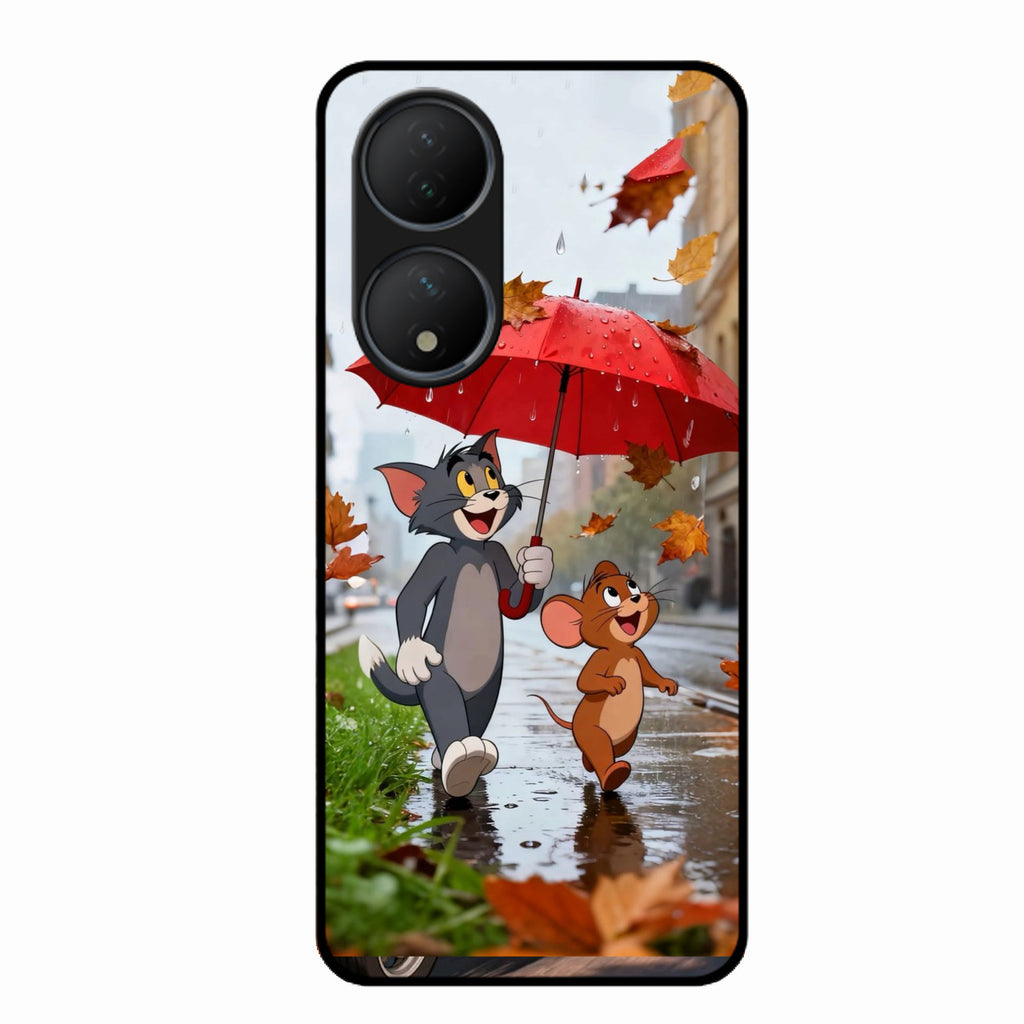 Rainy Day Cartoon Glass Phone Case for Vivo Y100A 5G