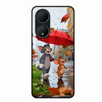 Rainy Day Cartoon Glass Phone Case for Vivo Y100A 5G