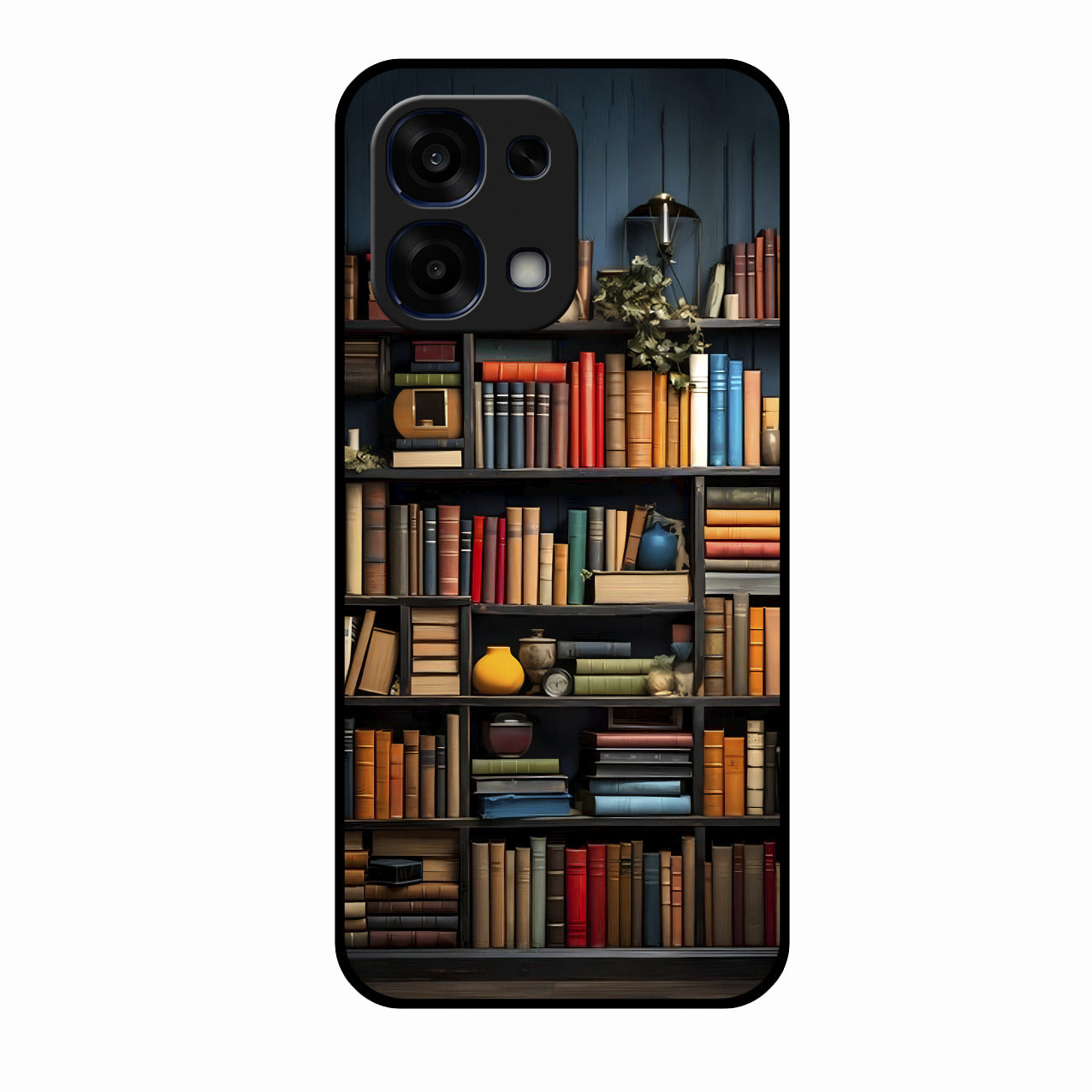 Colorful Bookshelf Art Glass Case Cover for Oppo F31 5G