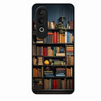 Colorful Bookshelf Art Glass Case Cover for Oneplus Nord Ce 4 5G