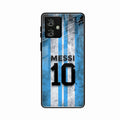 Blue Stripes Number 10 Football Glass Phone Case for Motorola G64 5G