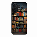Colorful Bookshelf Art Glass Case Cover for Vivo V60e 5G