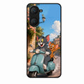 Cartoon Scooter Adventure Premium Glass Phone Case for Vivo T3 Lite 5G
