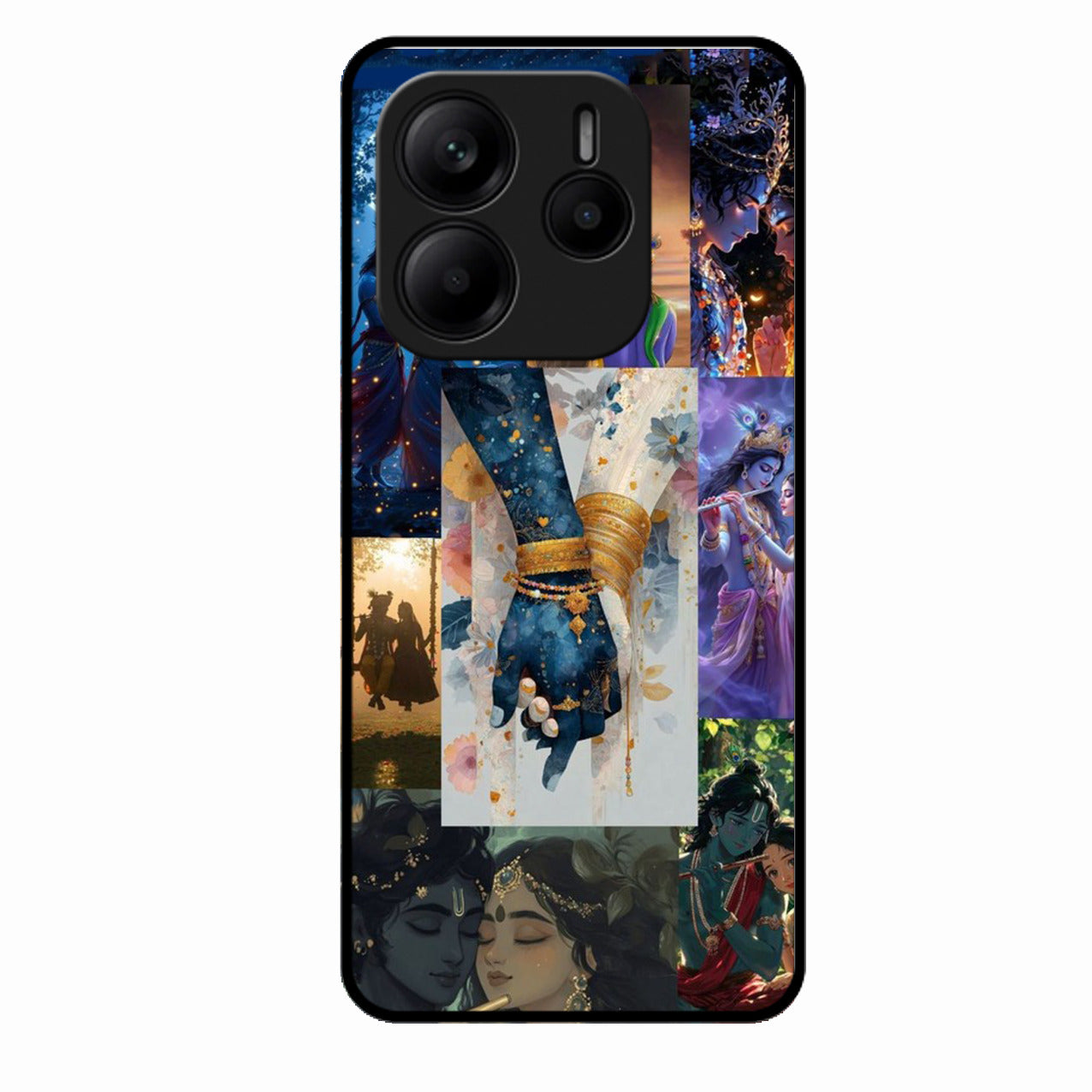 Eternal Radha Krishna Love Glass Phone Case for Motorola G64 5G
