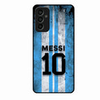 Blue Stripes Number 10 Football Glass Phone Case for Samsung Galaxy F13