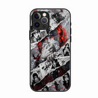 Itachi Uchiha Manga Collage Glass Phone Case for iPhone 16 Pro Max