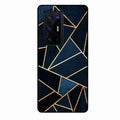 Midnight Gold Geometric Premium Glass Phone Case for Vivo X70 Pro Plus 5G