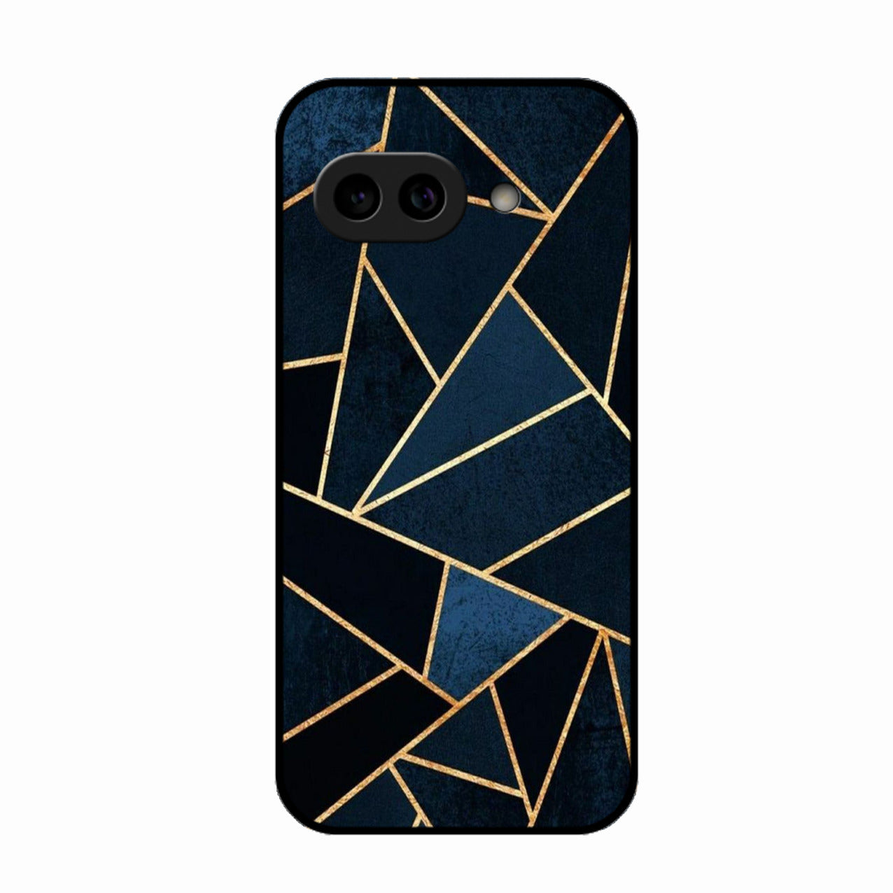 Midnight Gold Geometric Premium Glass Phone Case for Google Pixel 9A 5G