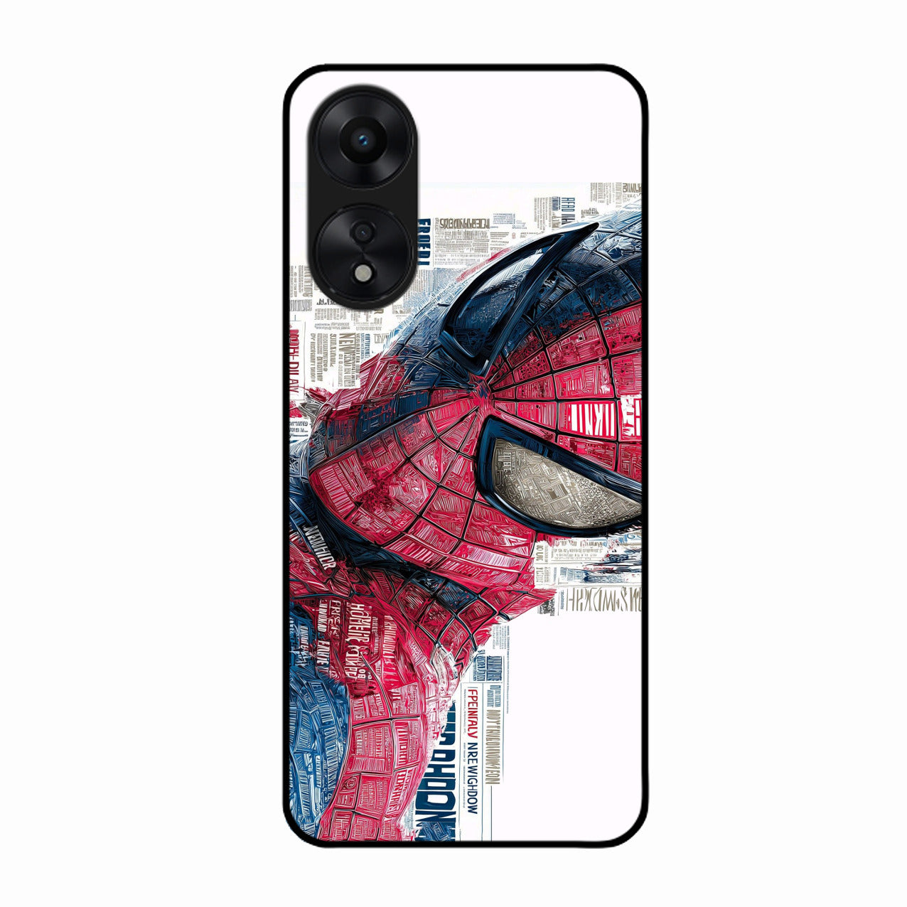 Red Blue Web Hero Glass Phone Cover for Oppo A78 5G