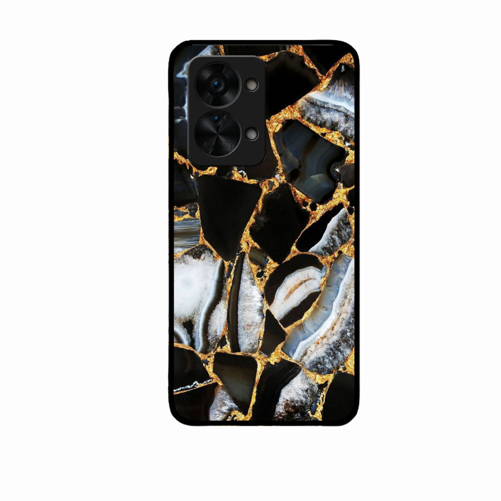 Black Gold Marble Glass Phone Case for Oneplus Nord 2T 5G - ShopOnCliQ
