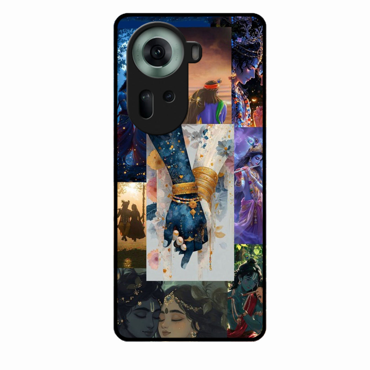 Eternal Radha Krishna Love Glass Phone Case for Oppo Reno 11 5G