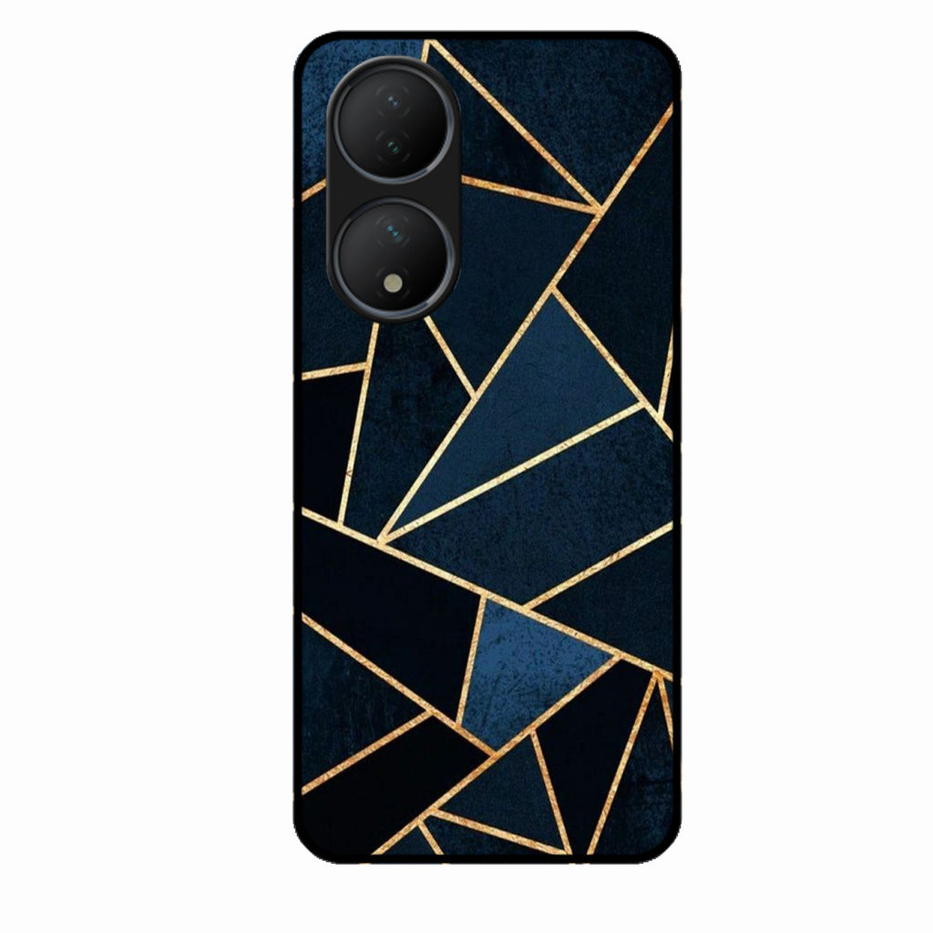 Midnight Gold Geometric Premium Glass Phone Case for Vivo T2 5G