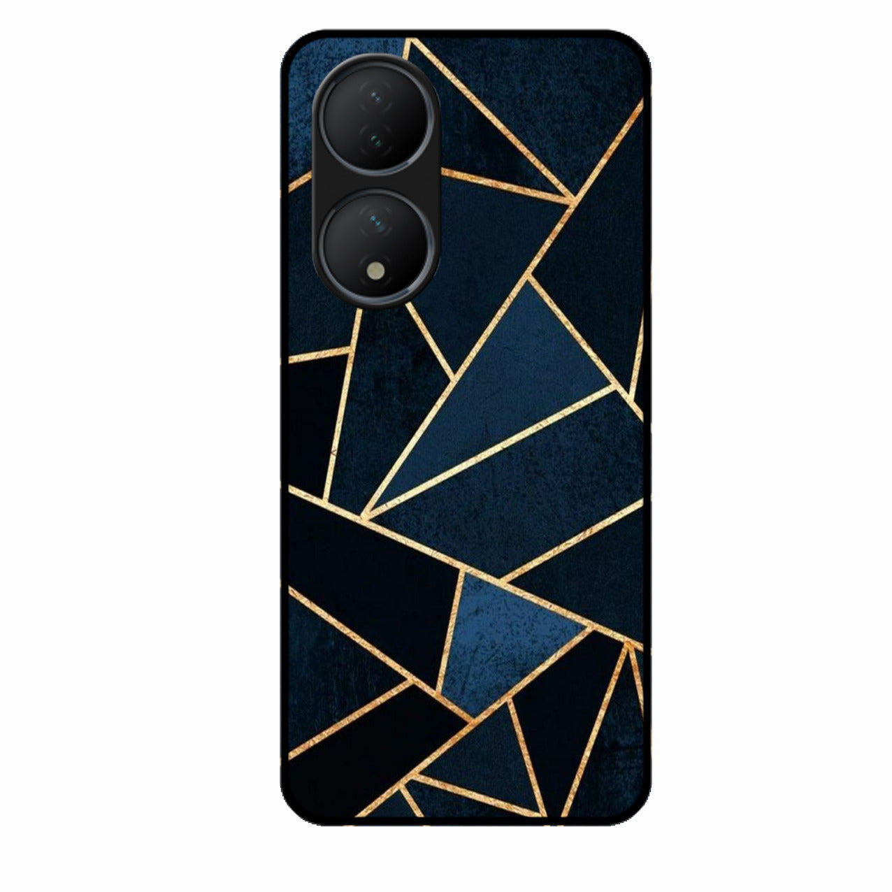 Midnight Gold Geometric Premium Glass Phone Case for Vivo T2 5G