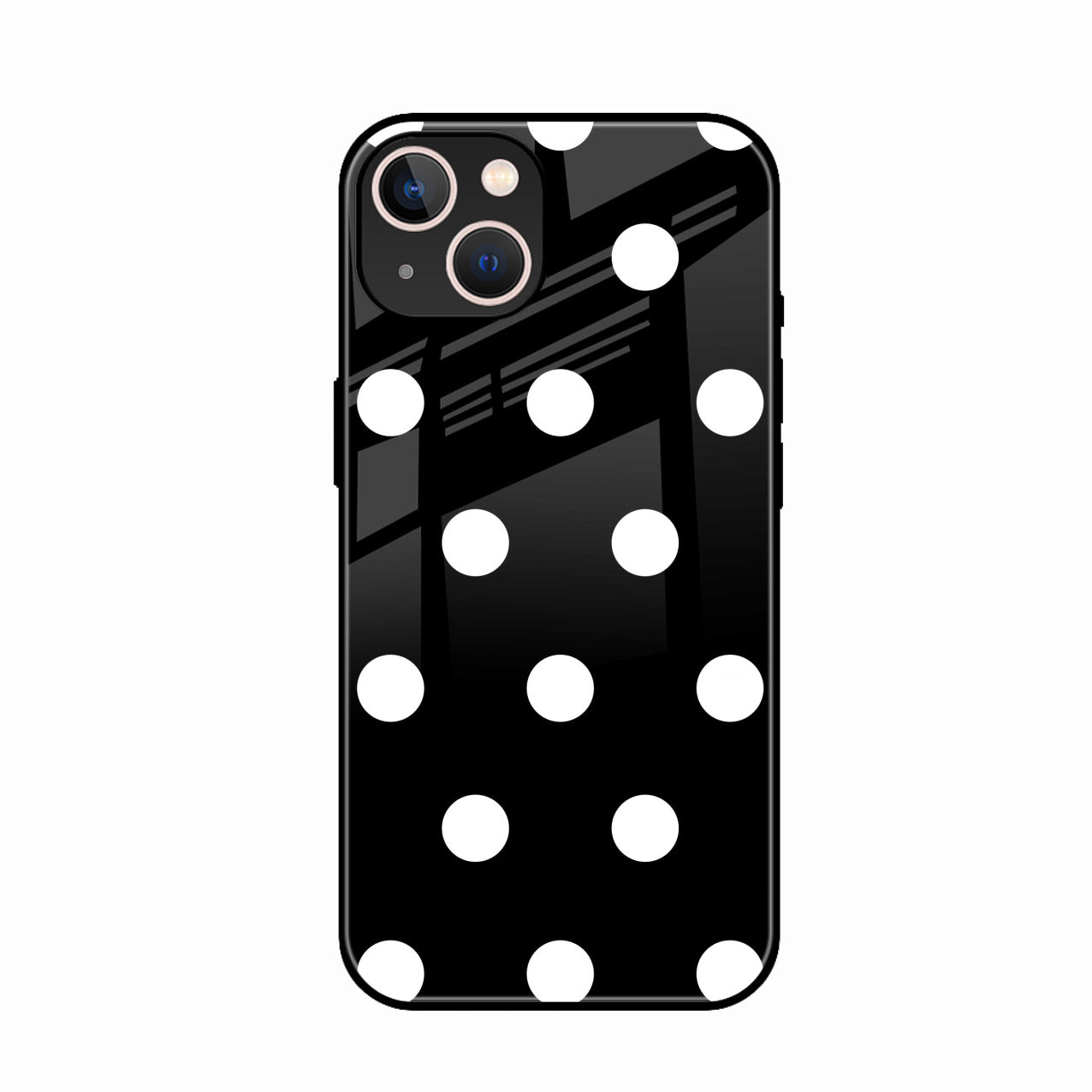 Classic Polka Dot Glass Phone Case for iPhone 15