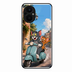 Cartoon Scooter Adventure Premium Glass Phone Case for Oppo F21S Pro 5G