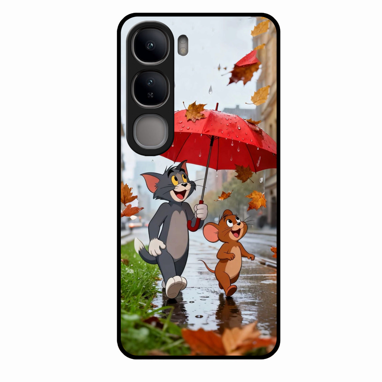 Rainy Day Cartoon Glass Phone Case for Vivo Y300 5G