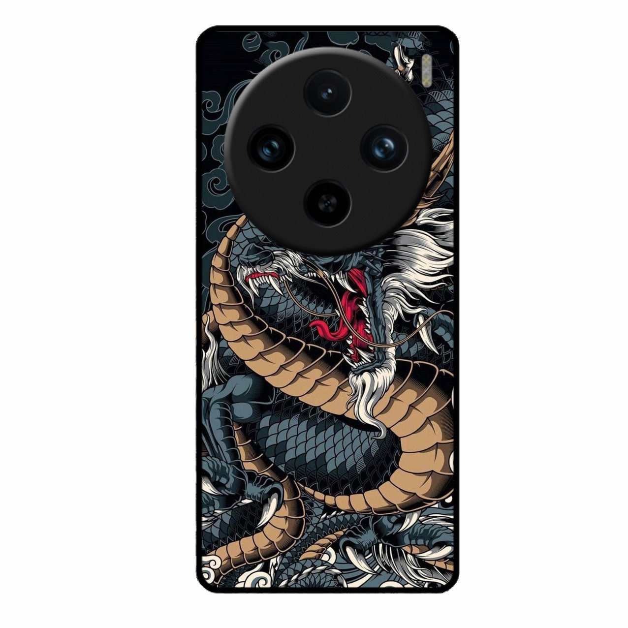 Midnight Dragon Glass Phone Case for Vivo X100 5G