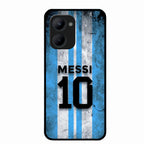 Blue Stripes Number 10 Football Glass Phone Case for Realme C33 2023