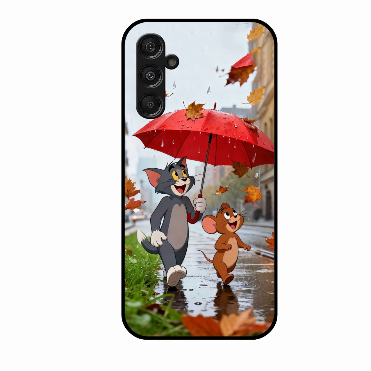 Rainy Day Cartoon Glass Phone Case for Samsung Galaxy F36 5G