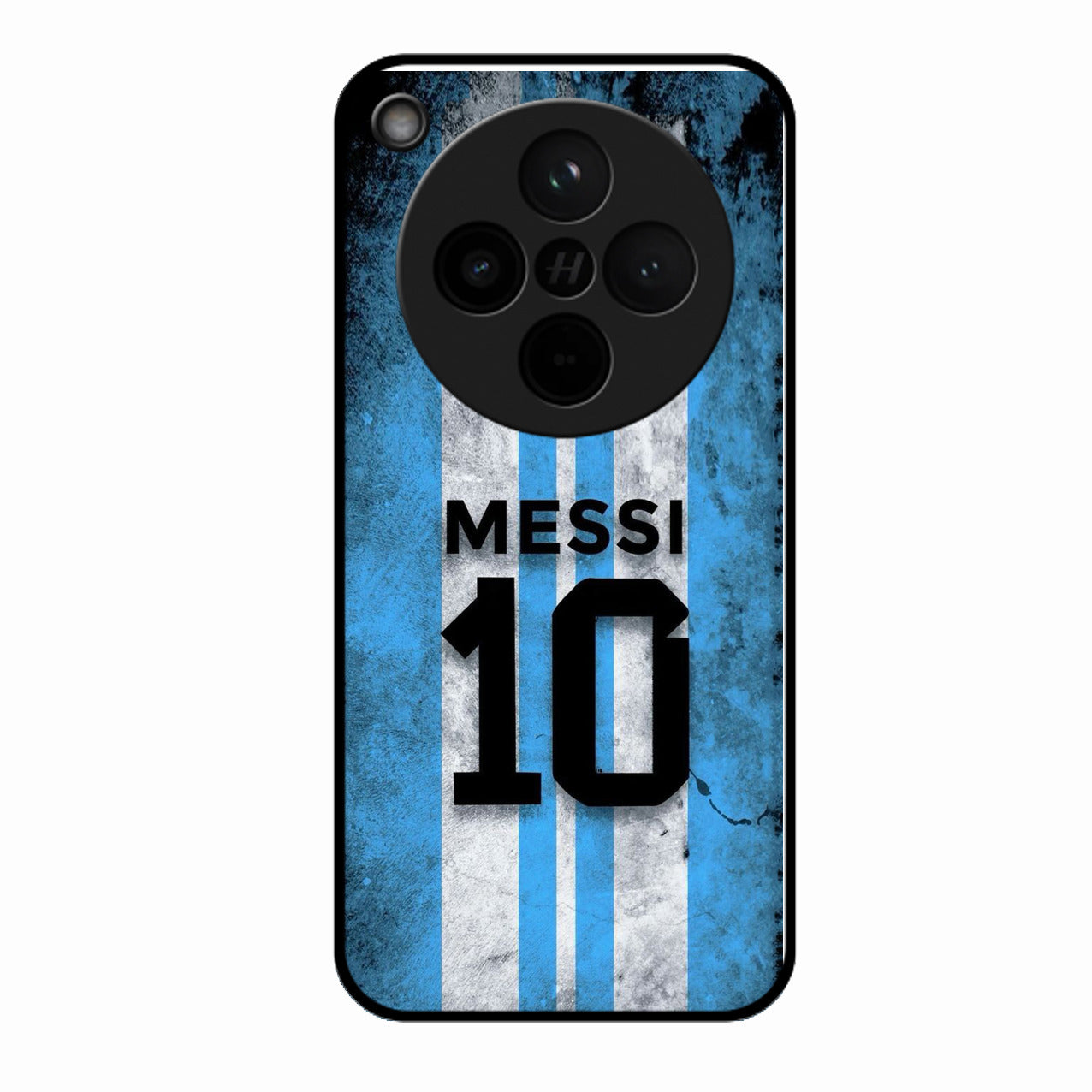 Blue Stripes Number 10 Football Glass Phone Case for Oppo Find X8 5G