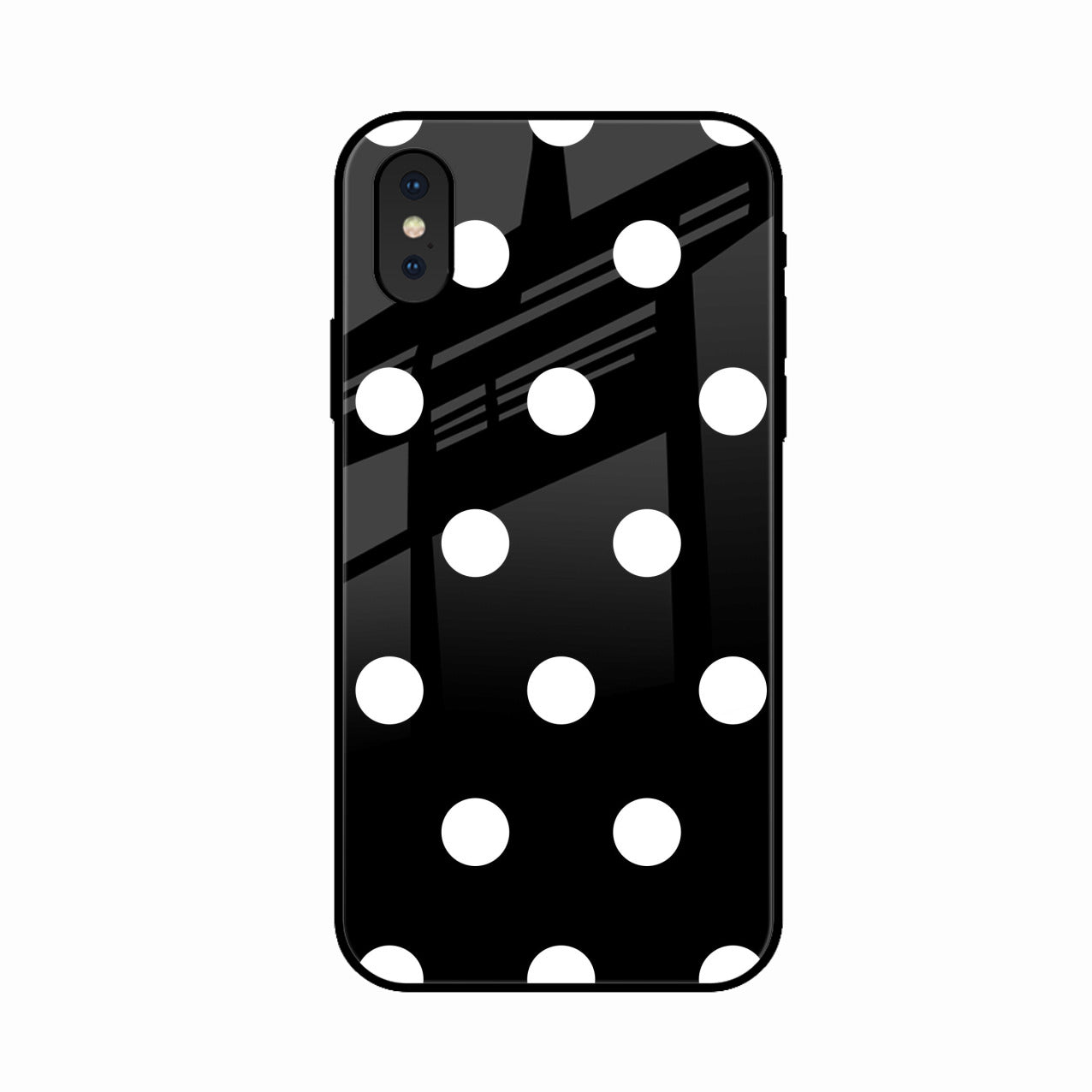 Classic Polka Dot Glass Phone Case for iPhone XS