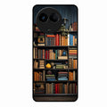 Colorful Bookshelf Art Glass Case Cover for Realme 11X 5G