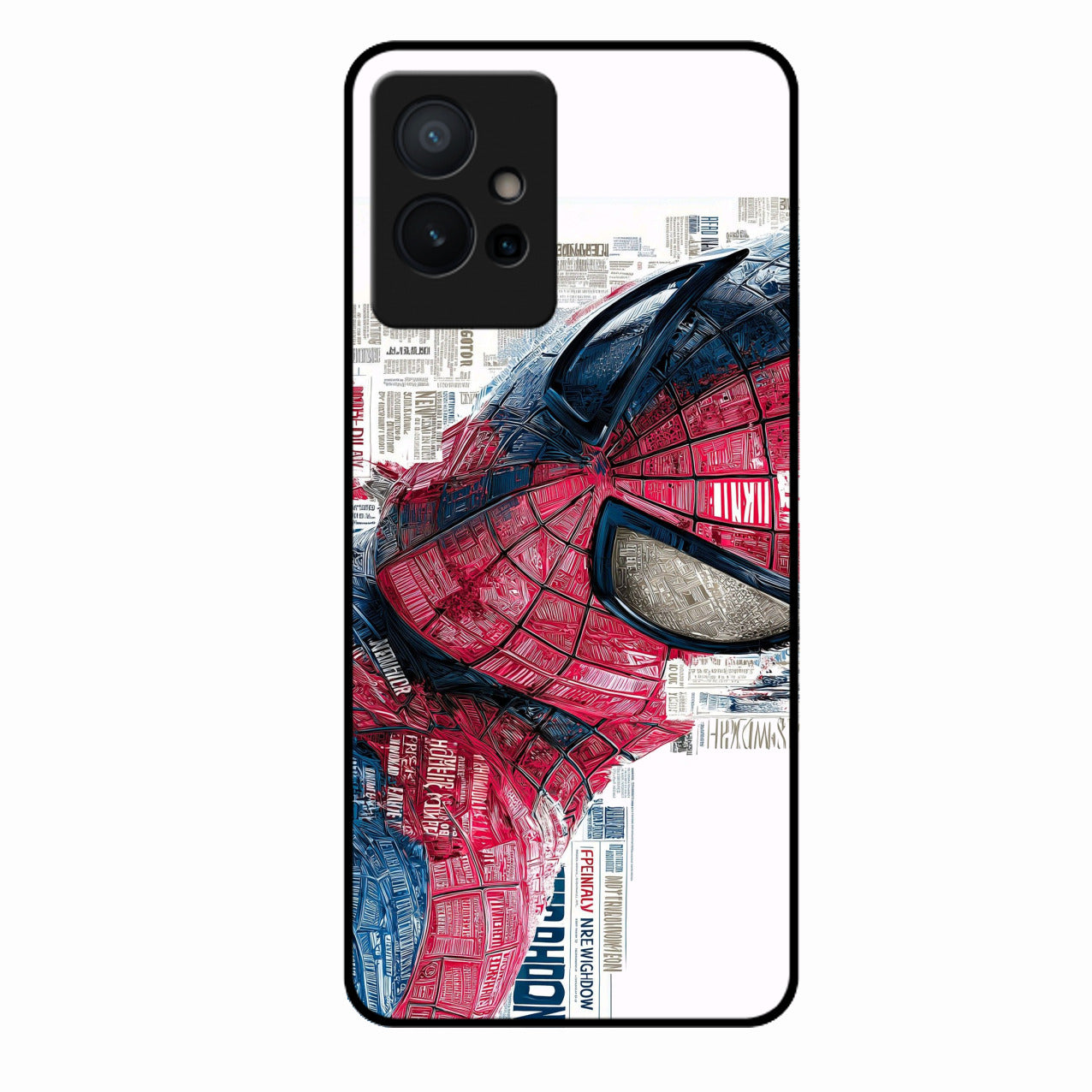 Red Blue Web Hero Glass Phone Cover for Vivo T1 5G