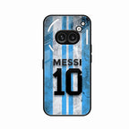Blue Stripes Number 10 Football Glass Phone Case for Nothing Phone 2a Plus