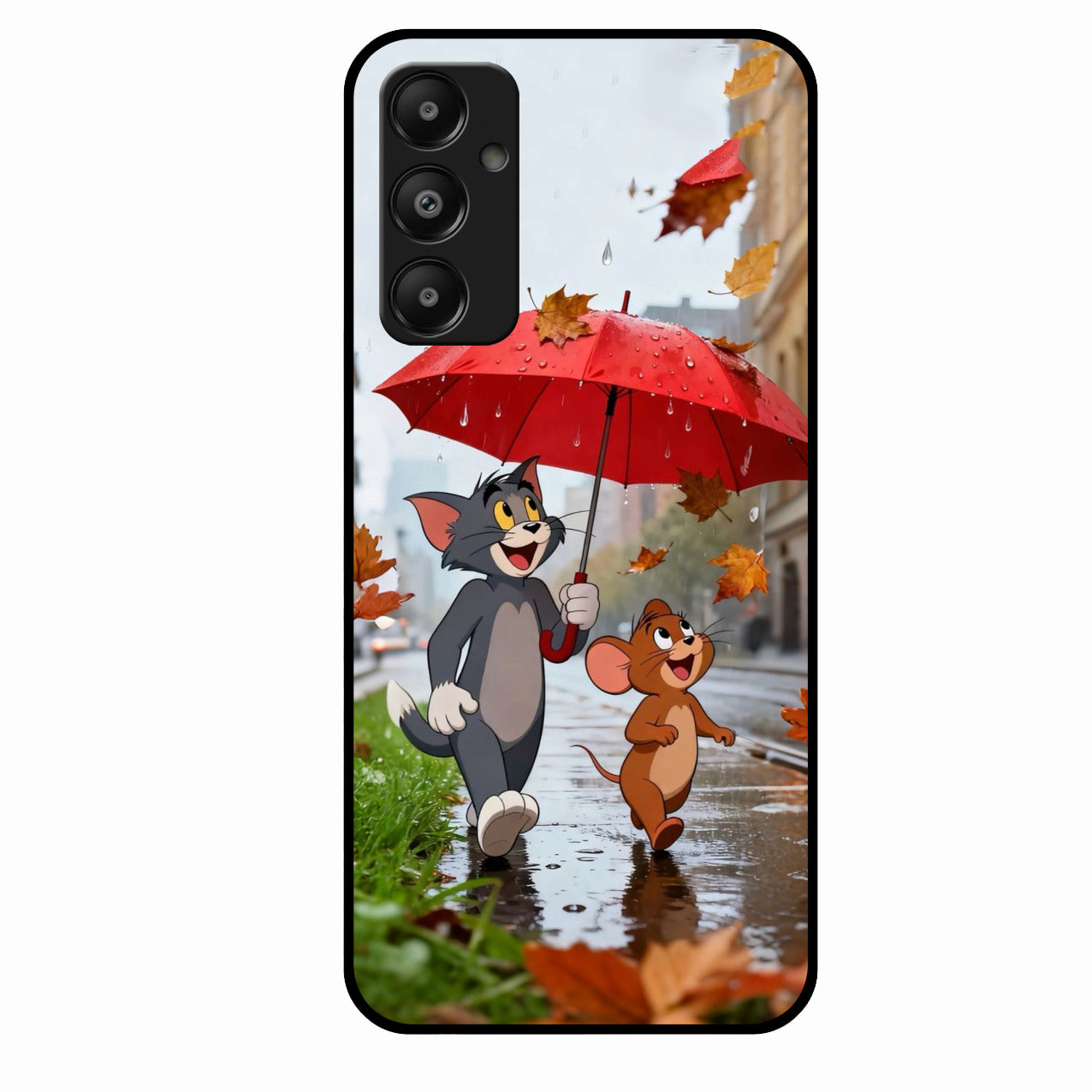 Rainy Day Cartoon Glass Phone Case for Samsung Galaxy M14 5G