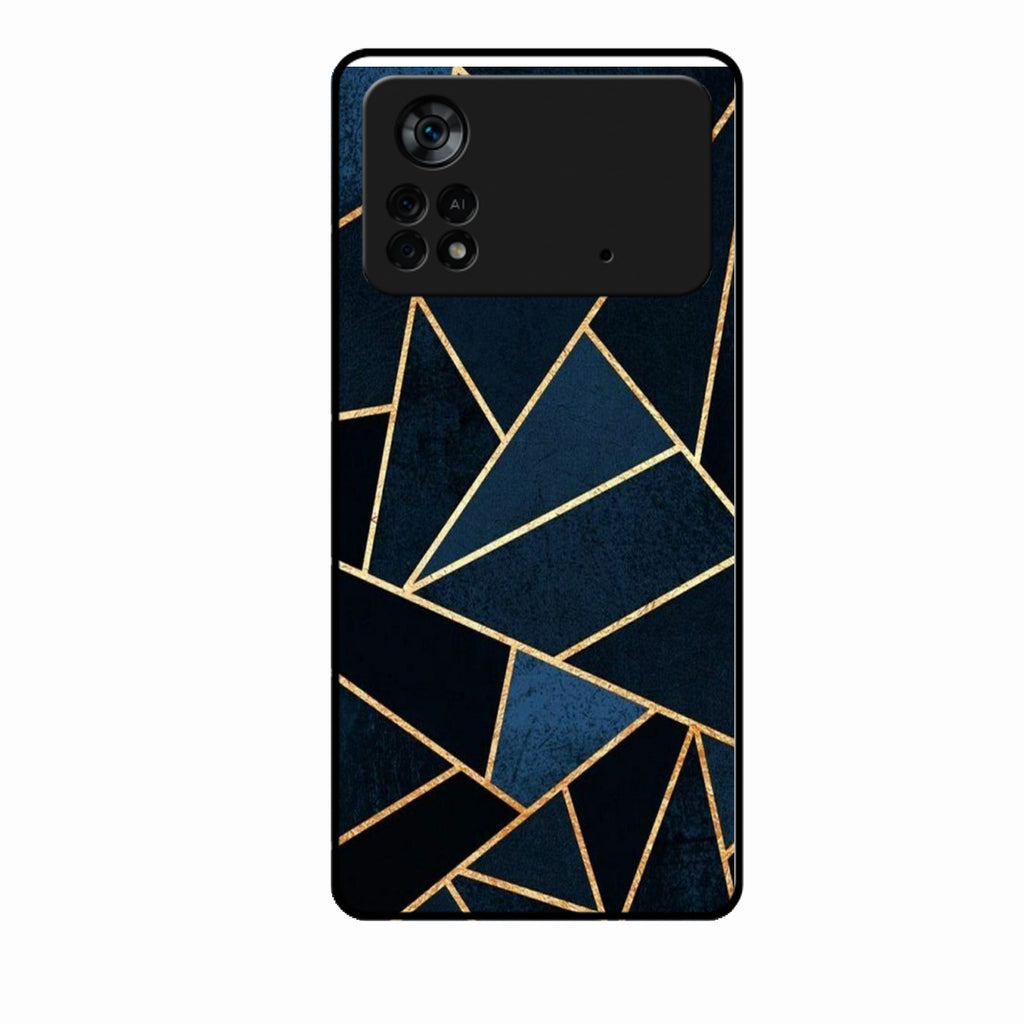 Midnight Gold Geometric Premium Glass Phone Case for Poco X4 Pro 5G