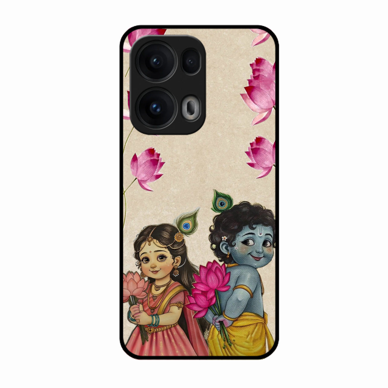 Krishna Eternal Lotus Glass Case for Oppo Reno 13 Pro 5G